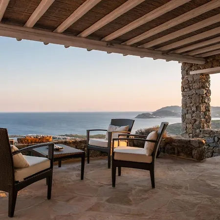 Elegant Seaside Villa, Great Views, Infinity Pool, Lia, Mykonos 别墅 卡拉法蒂斯