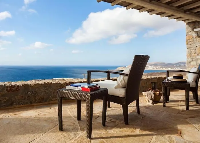 Elegant Seaside Villa, Great Views, Infinity Pool, Lia, Mykonos 别墅