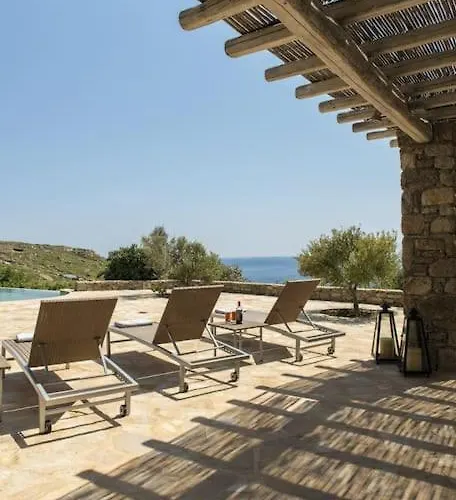 Elegant Seaside Villa, Great Views, Infinity Pool, Lia, Mykonos 别墅