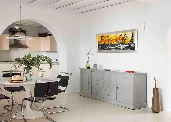 Elegant Seaside Villa, Great Views, Infinity Pool, Lia, Mykonos 别墅 卡拉法蒂斯