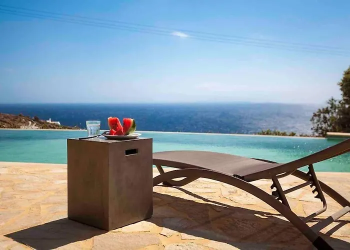 Vila Elegant Seaside Villa, Great Views, Infinity Pool, Lia, Mykonos Kalafatis