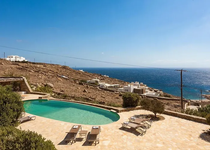 Elegant Seaside Villa, Great Views, Infinity Pool, Lia, Mykonos Kalafatis